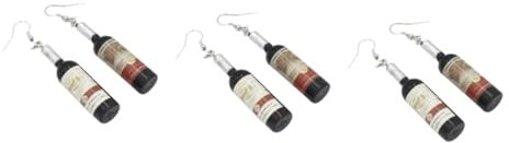 GALPADA 3pairs Unique Design Ear Hooks Wine Bottle Shape Earrings for Women Fashion Ear Drop Jewelry Dangle