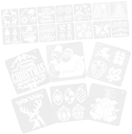 NUOBESTY 20stücke Weihnachtliche Fröhliche-frohe-schablone Weihnachtsschild-schablonen Dekorative Malschablone Handmalvorlage Für Bastelarbeiten