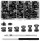 GOIYZTTR 110 Ensembles Vis Chicago, M5 Rivets à Vis à Tête Plate 4/5/6/8/10/12mm Gris Pistolet Vis de Reliure pour la Décoration en Cuir Diy