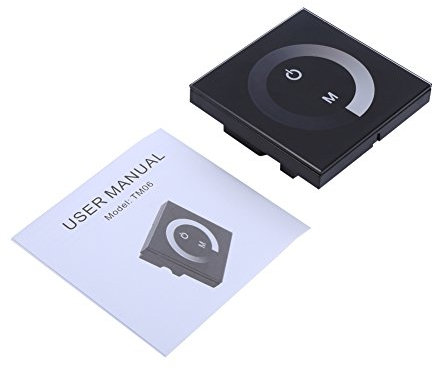 aqxreight Einfarbiger Touch-Panel-Dimmer, Wandschalter-Controller, LED-Lichtleiste, DC 12 V, 24 V, Dimmer, Geeignet für Einfarbige LED-Lichtleiste (Black)