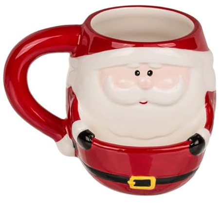 Inevitable Cookie Cuddler Mugs | Dolomite Mugs with Cookie Holder Compartment | Various Designs (Santa)