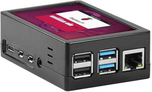 Aurevita For Raspberry Pi Screen, 3.5 inch Resistive Touchscreen, Mini Monitor, 320x480 Pixels Display, with Case and Fan (monitor for Pi 4)