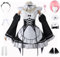 bi bi hou Rem Ram Cosplay Kostüm Komplettes Set mit Perücke Maid Dress Anime Re Zero Cosplay Rem Ram Verkleidung Maid Kleid Halloween Karneval Party Bühnenauftritt Kostüm Erwachsene