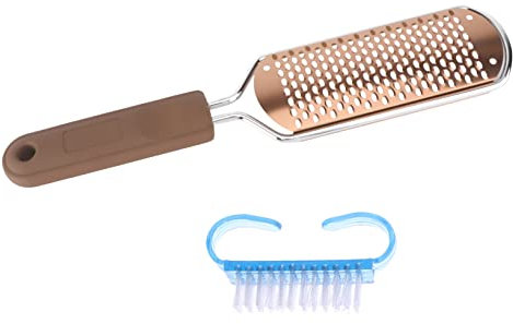 FRCOLOR 1satz Edelstahl-fußfeilen Und Hornhautentferner Effektive Fußpflege Für Glatte Gesunde Füße Inklusive Zufälliger Nagelbürstenfarbe Zur Entfernung Abgestorbener Haut