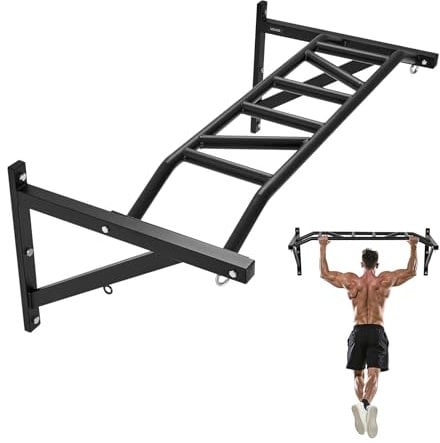 VEVOR Klimmzugstange Pull up Bar zur Wandmontage, 127 cm breite, multifunktionale Oberkörper-Trainingsstangen aus Stahl mit Aufhängern, Klimmzug-Trainingsstation (200 kg belastbar), Fitnessstudio
