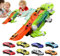 Camion Transporteur De Dinosaures - Circuit Pliable Jouet Garçon,Transporteur Éducatif Maternelle avec 8 Voitures 3 Ans et Plus Cadeau Anniversaire
