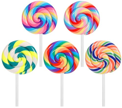 TOPBATHY Großer Simulationslutscher 5 Stück 3.19X1.77X0.39In Ton Lutscher Spielzeug Zubehör Für Diy Bastelboxen Handyhüllen Kinder Stirnbänder Süßigkeiten Deko