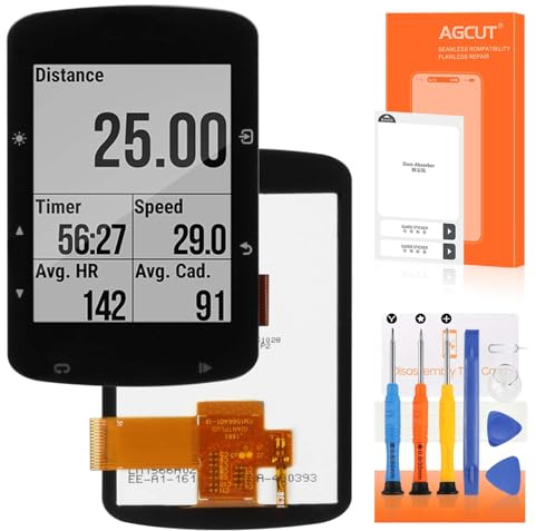 LCD Display für Garmin Edge 520 520Plus 520J LCD Display für Garmin Edge 520 Fahrrad Speed Meter Ersatzdisplay Digitalizer Touchscreen Komplette Montage mit Reparaturset, Schwarz