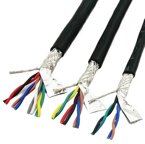 Abgeschirmtes Twisted-Pair-Kabel, 485 Signalgeschirmtes verdrilltes Adernpaarkabel 0,75 mm² 4-8-adrig, sauerstofffreies Kupfer, doppelt geschirmt(6 core 0.75mm2)