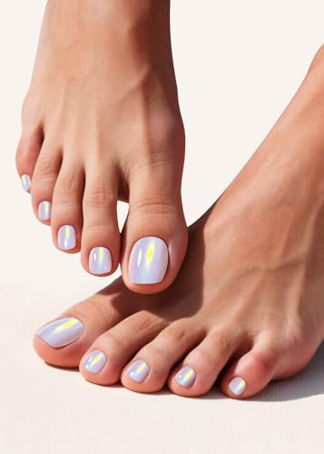 Wahrshei Toe Nagelfolie Selbstklebend UV, Aurora 32 pcs Gel Nagelaufkleber für Zehennägel