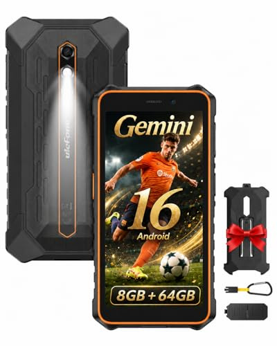 Ulefone Rugking 2 Pro Outdoor Smartphone Android 16, AI Outdoor Handy Ohne Vertrag 8GB+64GB/2TB, Octa-Core 5.45 90Hz Baustellenhandy, 4550mAh/NFC/GPS/DREI Kartenfächer/Taschenlampe/IP69K Wasserdicht