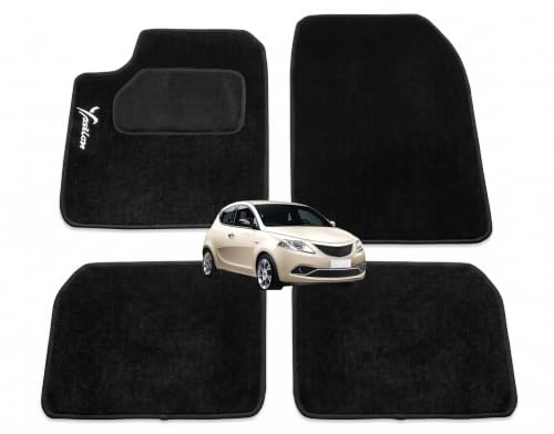 Lupex Shop TPSTR Ypsilon.5p Fußmatten für Auto - Schwarz - Teppich - Universelle Passform - PKW - Rear