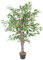 Leaf Artificial Ficus Tree/Plant, White Edge Twist, 120cm