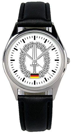 KIESENBERG Armbanduhr Soldat Bundeswehr KSK Geschenk Artikel Idee Fan Damen Herren Unisex Analog Quartz Lederarmband Uhr 36mm Durchmesser B-1212