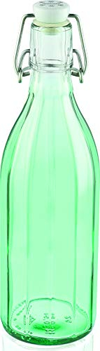 Leifheit 36322 Bouteille Facette, Verre, Vert, 7.2 x 7.2 x 25 cm