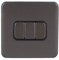 Schneider Electric Lisse Screwless Deco - 3 Gang 2 Way Light Switch, 10AX, GGBL1032BMB, Mocha Bronze with Black Insert