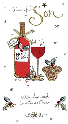 Champagne Son Embellished Christmas Card Hand-Finished Range Cards