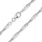 Materia Feine Singapurkette 925 Silber Kette Damen 40cm - 3mm Halskette Frauen flach diamantiert K95-40 cm