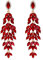 Clearine Kristall Ohrringe Hochzeit Braut Marquise-Form Blatt Cluster Kronleuchter Damen Ohrhänger Rubin-Rot Gold-Ton