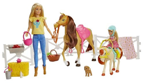 Barbie Puppe und Pferd, Chelsea Pferd, Kleidung, Accessoires, Geschenk für Kinder, Spielzeug ab 3 Jahre,GLL70