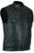 Leatherick Herren Anarchischer Stil Premium Rindsleder Motorrad Leder Weste Schwarz - 2XL