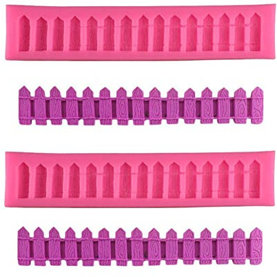Voarge Aestm 2 pcs Kuchen Dekor Backen Werkzeuge, Zaun Silikon Ausstechform Ausstecher Fondant Hochzeit Torten Deko, Zaun