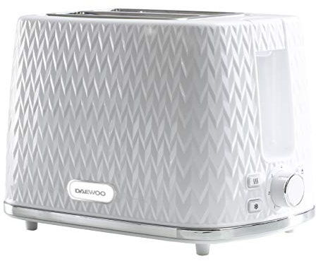 Daewoo Argyle Collection, Toaster 2 Slice With Defrost, Reheat And Browning Control To Use At Your Convenience, While The Removable Crumb Tray Makes Cleaning Quick, White