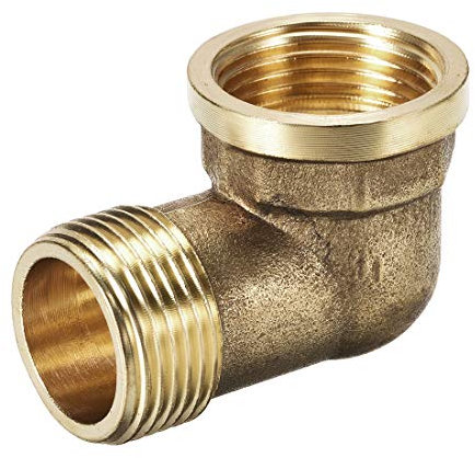 sourcing map Brass Pipe Fitting 90 Degree Elbow 3/4 (BSP) Male X 3/4 (BSP) Female