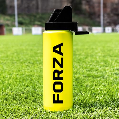 FORZA Bouteille d’Eau de Sport Hygiénique de 1 Litre | Bouteille Sans BPA avec Embout Sans Contact | Idéale pour les Équipes Sportives | Équipement Essentiel (Jaune, Pack de 20)