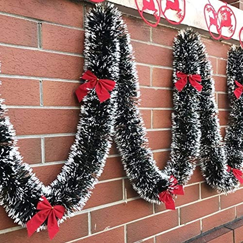 Gemini_mall Christmas Decorations, 2M Christmas Garland for Stairs Fireplaces, PVC Round Red Garland
