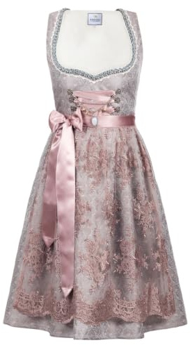Edelnice Trachtenmode Exklusives Designer Midi Dirndl Aurelie inkl. Spitzendirndlschürze und Charivari