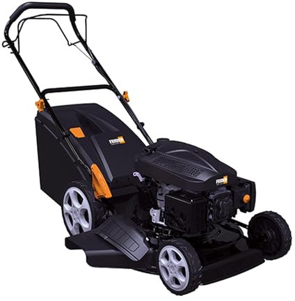 FEIDER FTDTR5220 Petrol Lawnmower Drive 196 cm3 - for Lawns up to 2000 m2 - Cutting Width 52.5 cm - 4-Stroke Engine - Steel Housing - Collection Tank 65 L - Tool for Garden and Lawn Care
