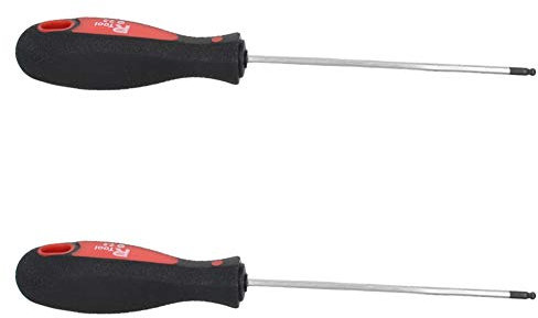 Utoolmart Cacciavite a sfera a brugola con diametro di 2,5 mm, lunghezza di lavoro 100 mm, cacciavite S2, micro testa a sfera, esagonale, per lavori di regolazione fine, 2 pezzi