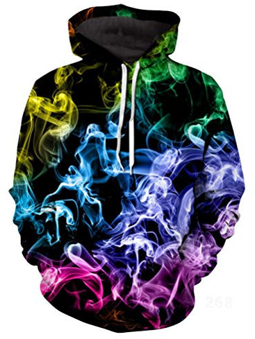 Himlaya Unisex Felpe con Cappuccio Divertente Stampato di Fiamma 3D Uomo Donna Maniche Lunghe Hoodies Pullover Casual Streetwear con Tasca per Abiti Autunno Inverno (Colore,M)