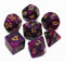 Creebuy DND-Würfelset, polyedrische Rollenspiel-Würfel, für Dungeon and Dragons, MTG, D&D, D20, D12, D10, D8, D6, D4, 7-teilig, Schwarz-Lila