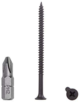 Lot de 400 vis en acier carbone phosphate noir 4,2 x 70 mm pour cloison sèche, tête bombée, filetage fin, fixations de cloison sèche (400, 4,2 x 70 mm)