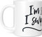 JUNIWORDS Tasse, I'm so Glad I Swiped Right, Wähle Farbe, Weiß