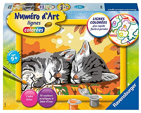 Ravensburger – Numéro d’Art Petit Format – Deux Chatons couchés – Loisir créatif – Kit de Peinture par numéros – Activité détente et créative – Dès 9 Ans – 28786 – Version française