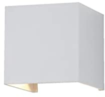 61150 Moderne zweiflammige LED-Außenwandleuchte Freya von Westinghouse Lighting mit Lichtaustritt nach oben und unten, Ausführung in strukturiertem Weiß