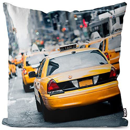 VOID New York Taxi NYC Kissenbezug Kissenhülle Sofakissen Kissen Deko Outdoor-Kissen Dekokissen, Kissen Größe:40 x 40 cm