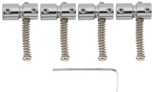 Musiclily Pro 19mm Sellette in Acciaio per Basso Elettrico 4 Corde tipo Jazz/Precision, Cromato (Set di 4)
