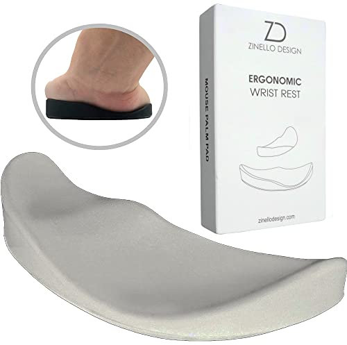 Ergonomisches Handgelenkstütze, Mauspad und Computer-Tastatur, bewegliches Kissen für Handgelenkstütze, entworfen von Ärzten zur Linderung von Handschmerzen und Karpaltunnelsyndrom (Rechte Hand, Grau)