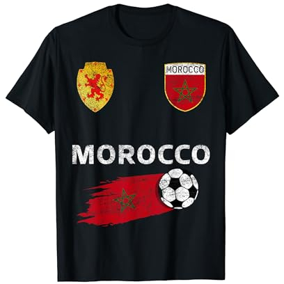 Marokko Fußballfans Trikot marokkanische Flagge Fußballliebhaber T-Shirt