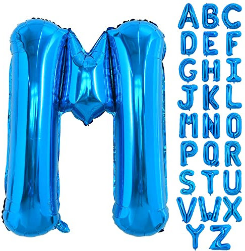TONIFUL 40 Zoll großer Blau Buchstabe M Ballon, riesiger Buchstabenballon, großer Folienballon für Geburtstagsfeier, Jubiläumsdekoration