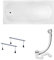 KOLMAN Badewanne BONA Rechteck 190x80 ohne Verkleidung, Ablaufgarnitur und Füßen Komplettset 3in1 Premium Original Acryl Wanne Siphon