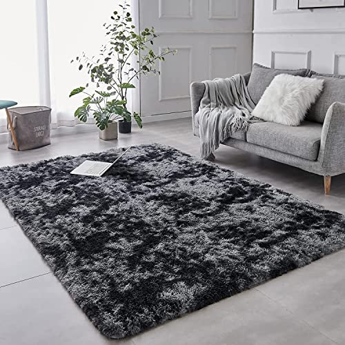 ROHATIM Hochflor Teppich Wohnzimmer Super weich Shaggy Teppich Flauschiger,Soft Area Rug Schlafzimmer Teppiche Super weich Fluffy Kindermatte(dunkelgrau,200 x 300 cm)