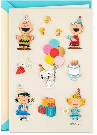 Hallmark Signature Peanuts Geburtstagskarte (Charlie Brown and Friends)