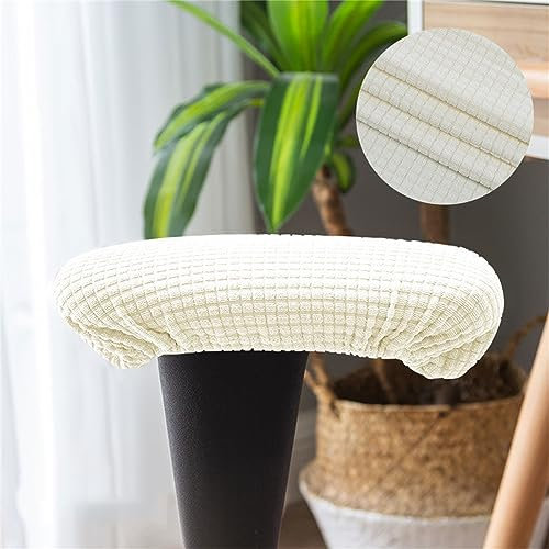 Highdi 1 Paar Bürostuhl arm Armlehne Abdeckungen, Abnehmbare Elastische Armlehnen für Bürostühle 2er Armlehnenbezüge für Stühle, für Zuhause, Büro und Gaming Stuhl (Weiß-Wasserfest,Einheitsgröße)