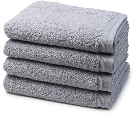 Möve - Superwuschel - 4 X Handtuch - im Set - Baumwolle (50 X 100cm Silver)