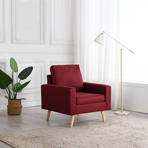 Youuihom Wohnzimmersessel, Moderner TV-Sessel, Cocktail Sessel, Sessel Weinrot Stoff Geeignet für Empfangsraum, Balkon, Wohnzimmer, Hotel, Gästezimmer, Schlafzimmer